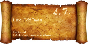 Lex Tímea névjegykártya